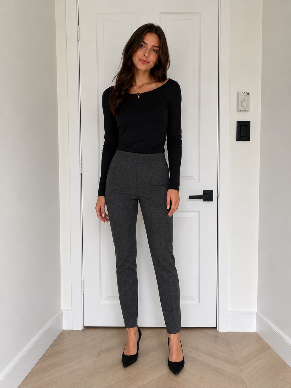 Calvin Klein Slim Trouser Stretchy Pants in Charcoal Gray Small